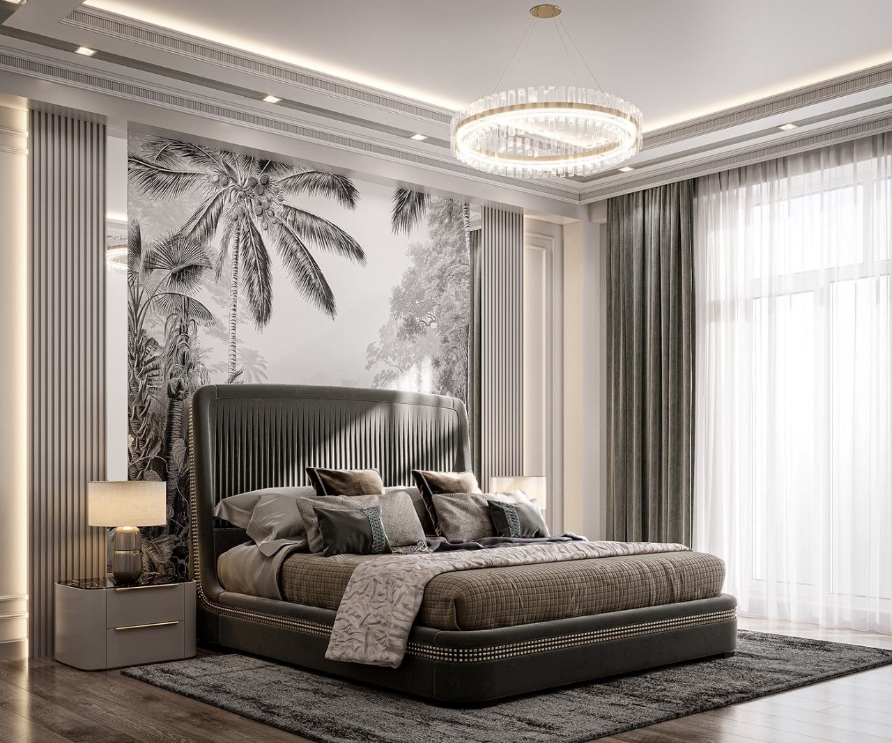 Thiết kế nội thất phòng ngủ master theo phong cách luxury cao cấp, sang trọng
