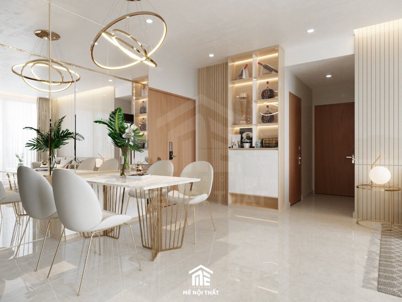 Không gian phòng ăn của căn hộ chung cư phong cách hiện đại