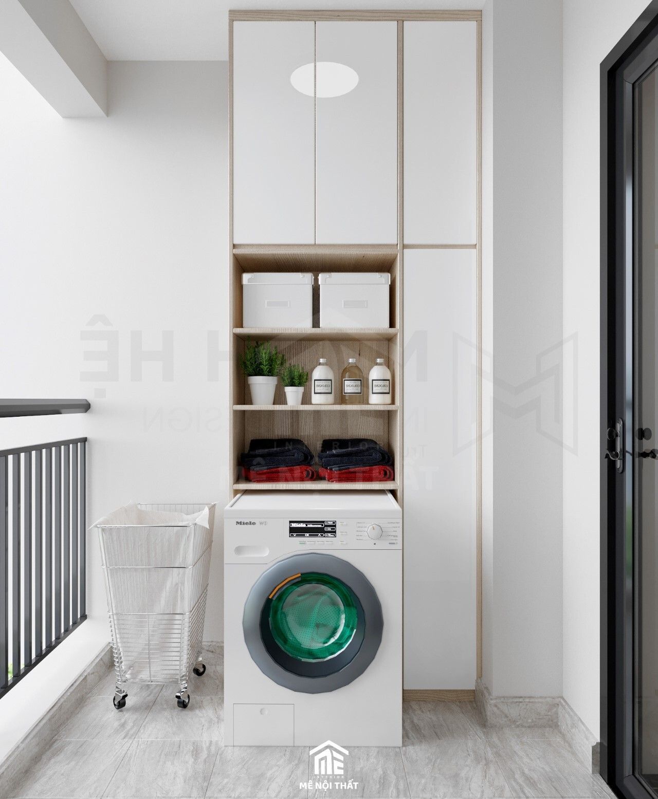 Khu vực phòng giặt riêng ngoài ban công