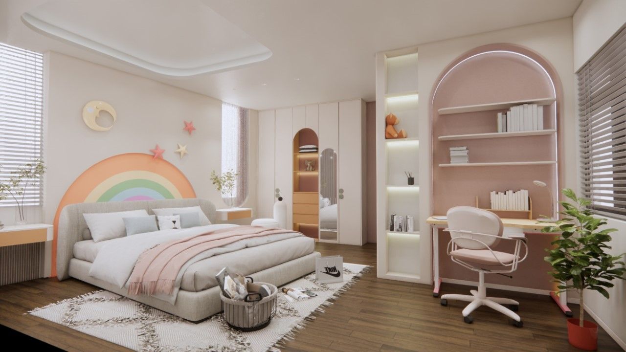 Phòng ngủ thu nhỏ cho tiểu công chúa