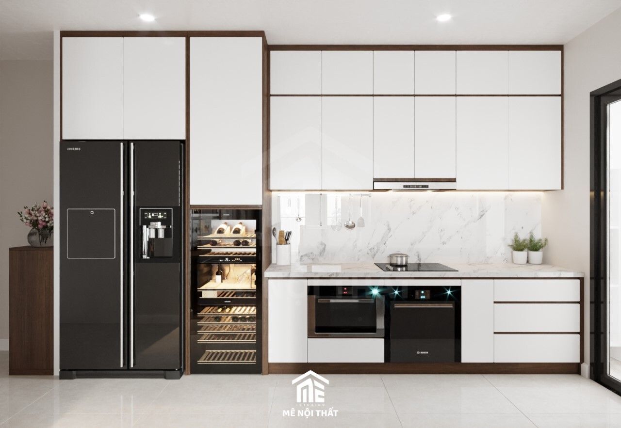 Tủ bếp cao kịch trần tối ưu công năng và hiện đại cho căn hộ chung cư có diện tích khiêm tốn