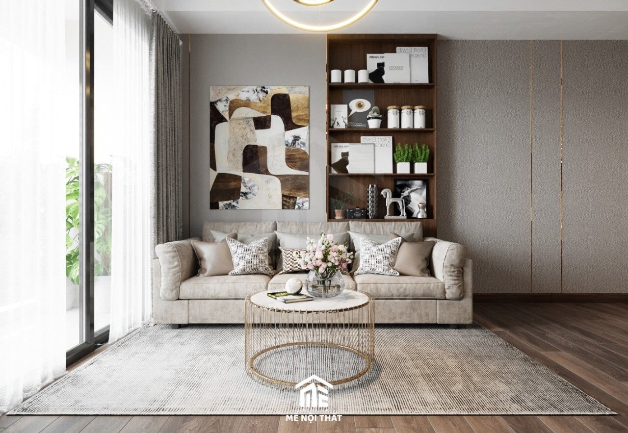 Mẫu phòng khách chung cư theo phong cách hiện đại, ấn tượng