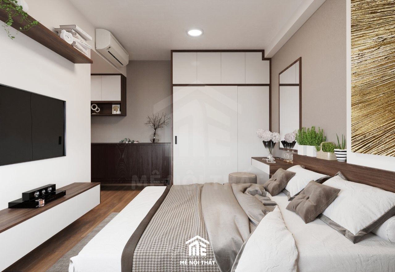 Không gian phòng ngủ Master của căn hộ chung cư