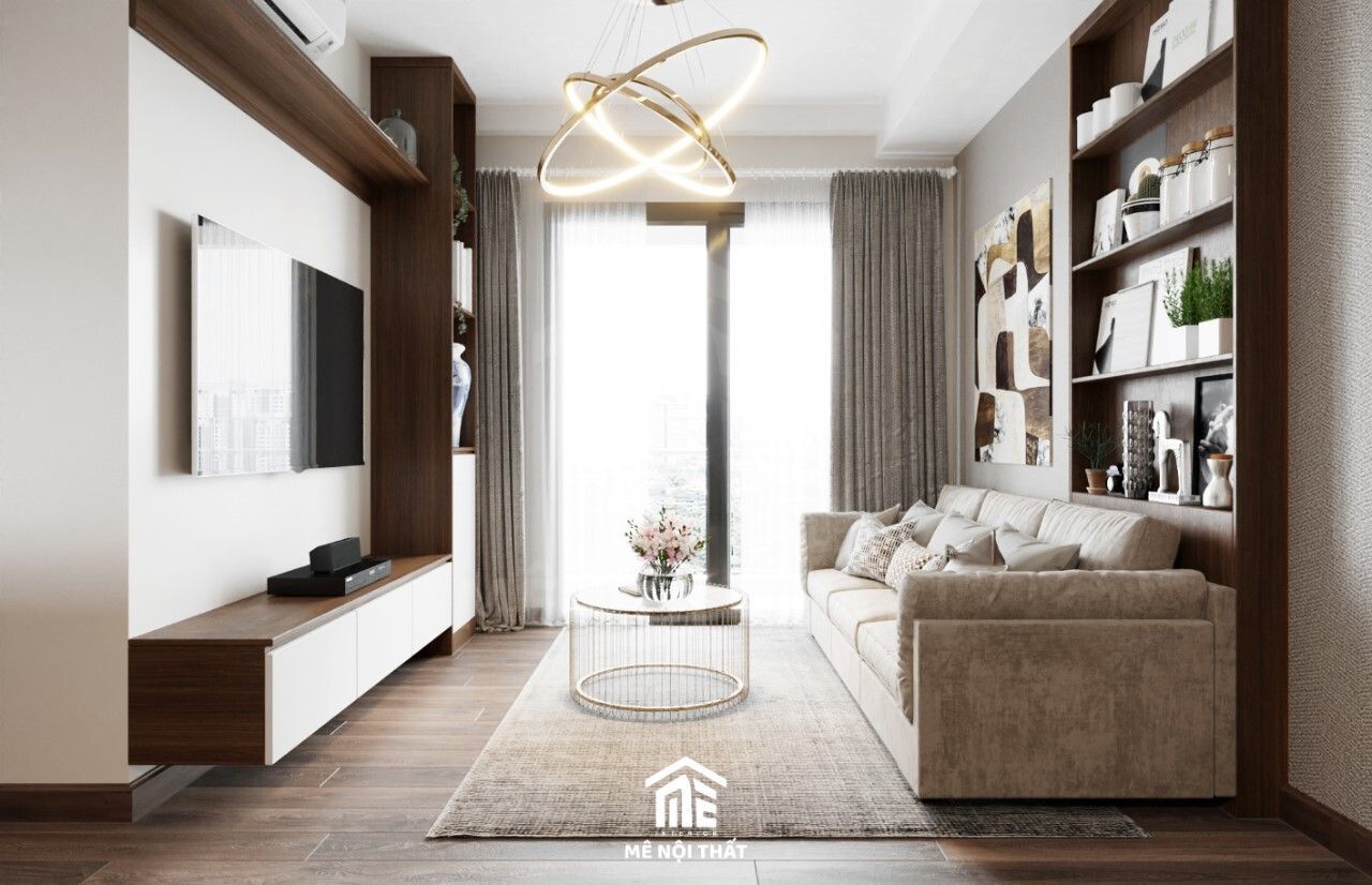Không gian phòng khách chung cư nhỏ gọn và ấn tượng