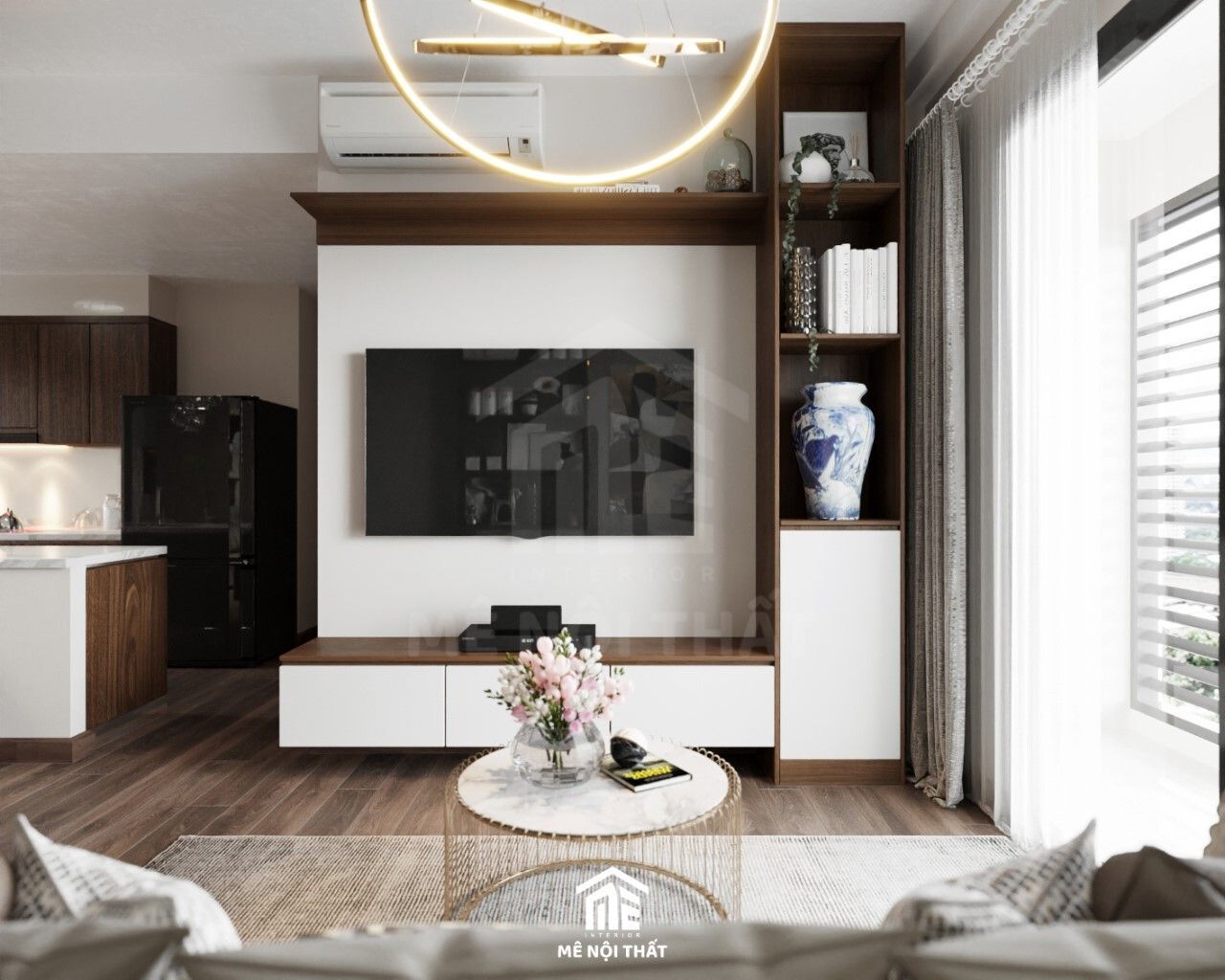 Kệ tivi đơn giản dành cho phòng khách chung cư