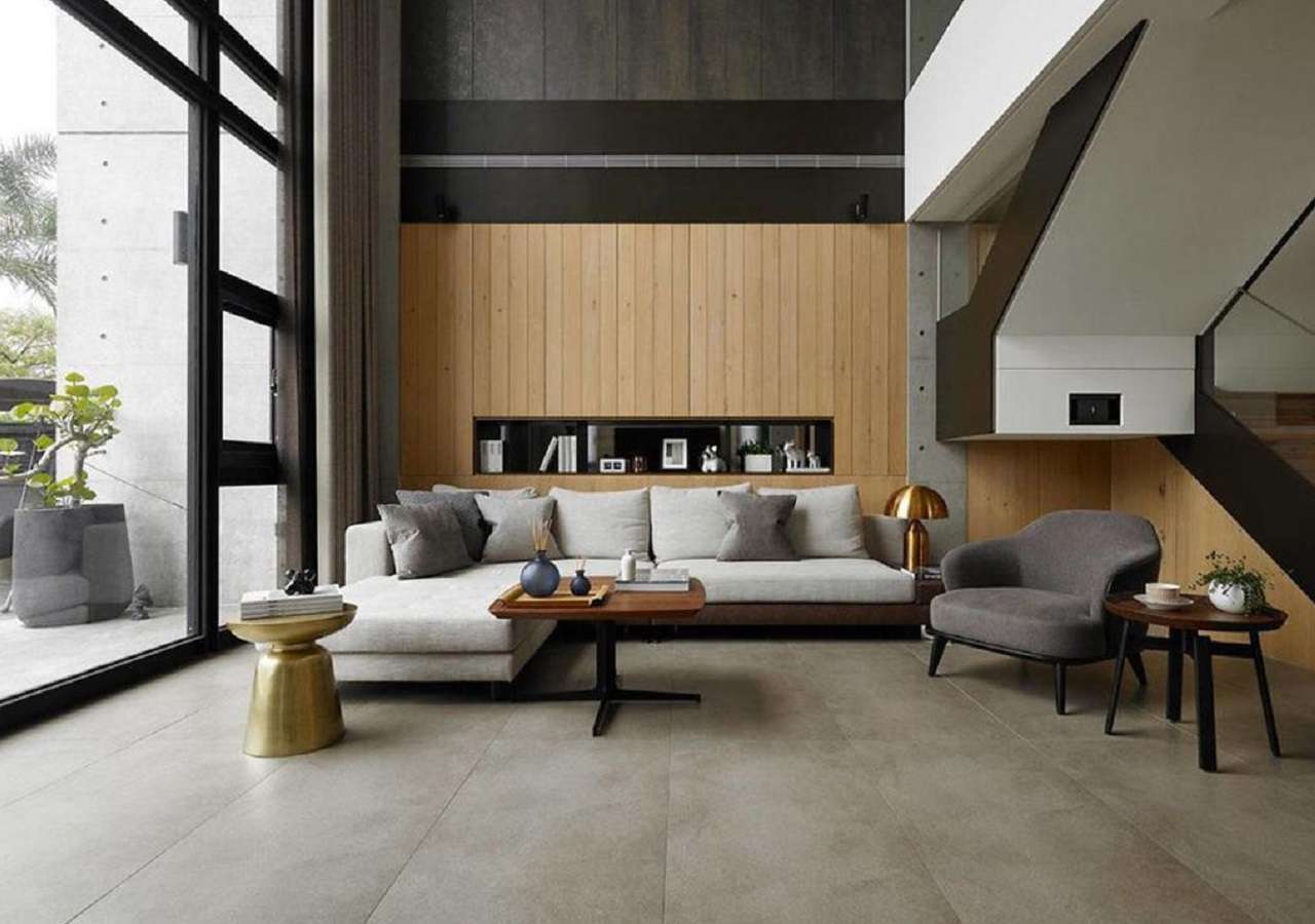 Phòng khách sử dụng chất liệu kính giúp tận dụng tối đa ánh sáng tự nhiên bên ngoài