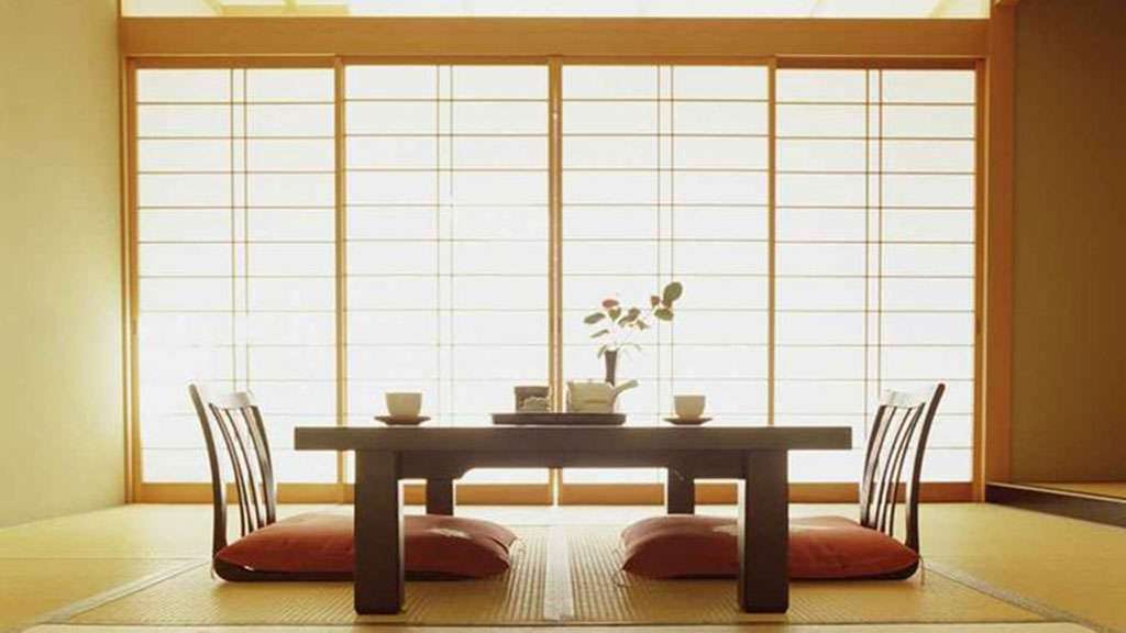 Bàn trà vuông bằng gỗ tự nhiên phong cách Nhật Bản
