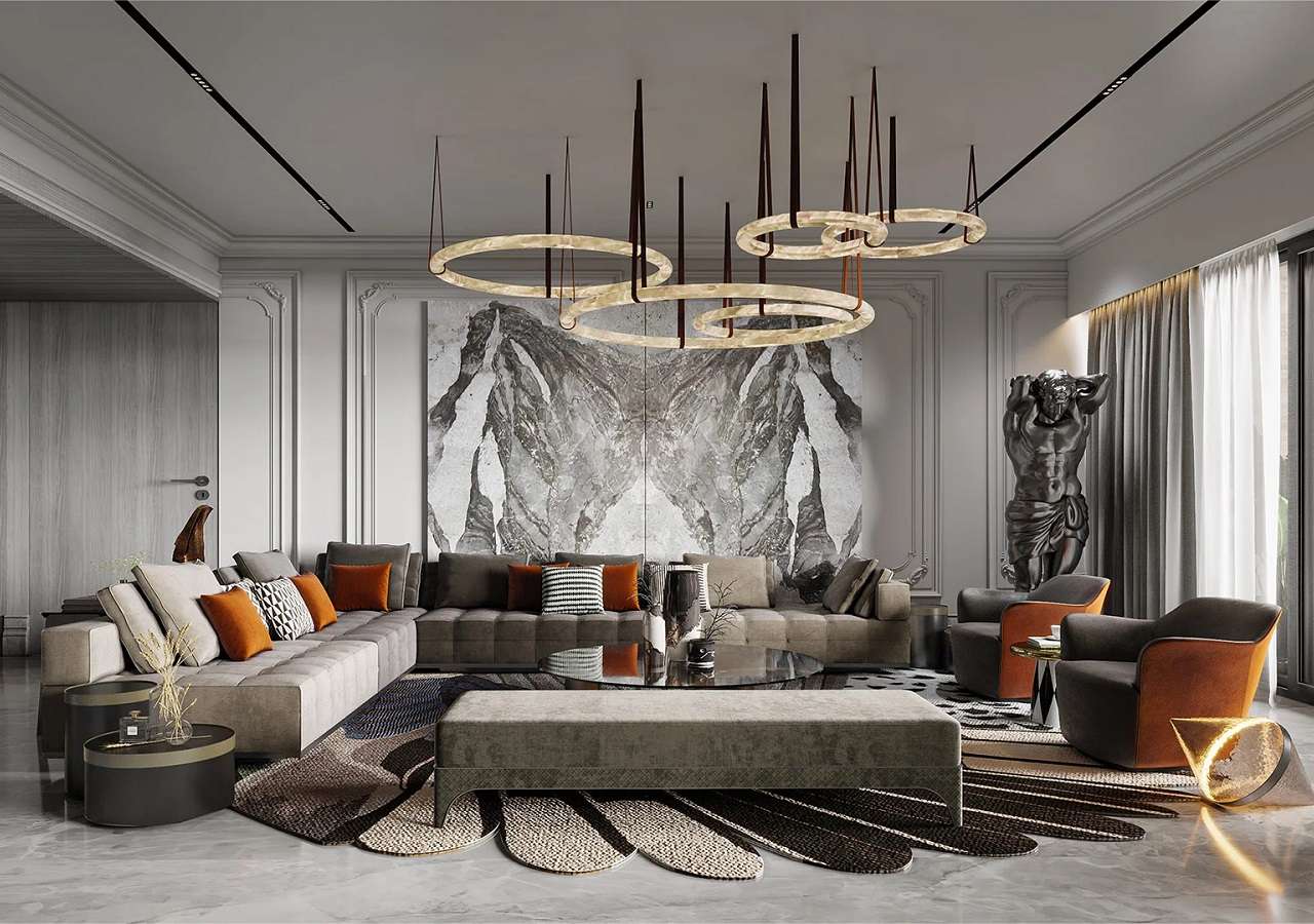 Phòng khách Luxury có được trang trí một cách kỹ lưỡng, chú trọng đến từng chi tiết