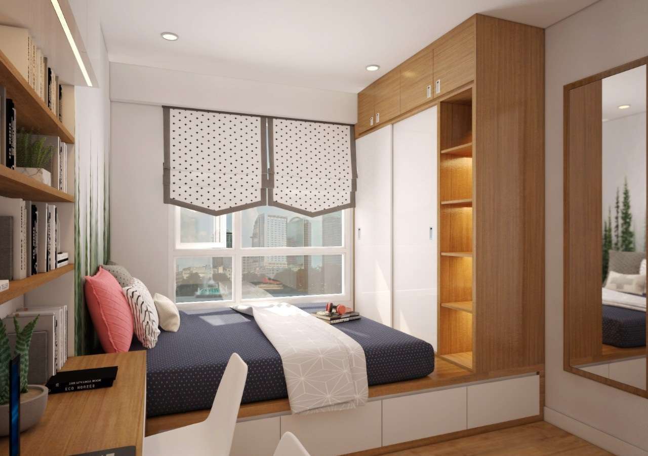 Phòng ngủ nhỏ sử dụng các sản phẩm nội thất đa năng giúp tiết kiệm diện tích