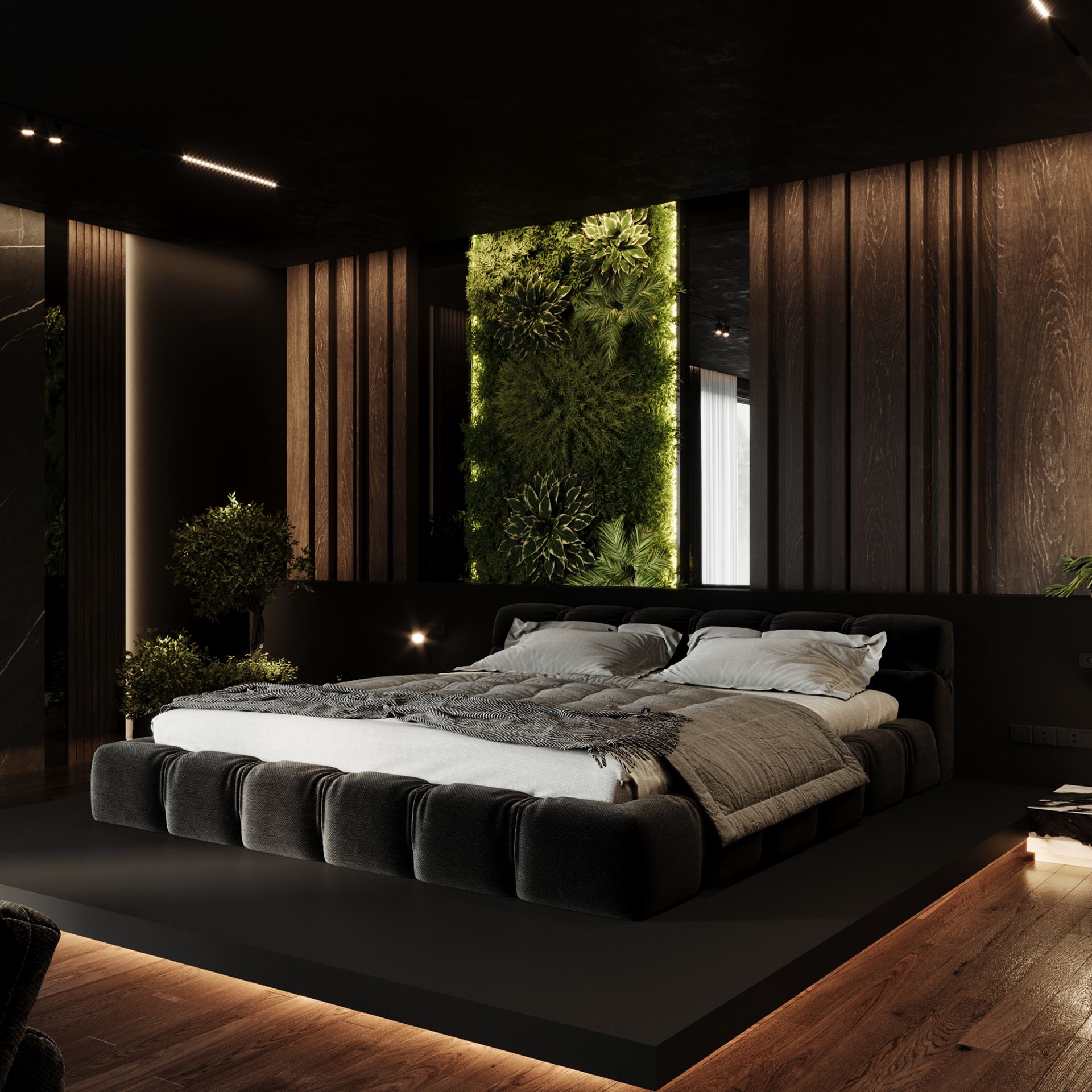 Phòng ngủ màu đen phong cách Contemporary