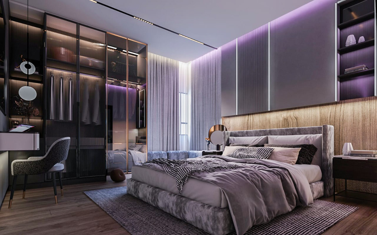 Phòng ngủ màu tím thật sự mang đến những ý nghĩa sâu sắc và tuyệt vời