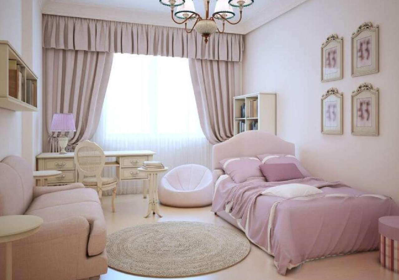 Rèm vải 2 lớp màu hồng nhẹ nhàng phù hợp với những căn phòng được trang trí theo phong cách lãng mạn, mộng mơ