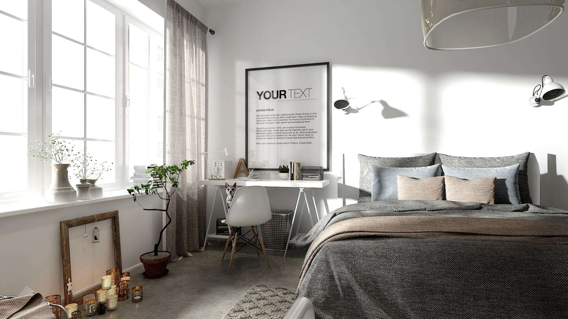 Phòng ngủ chill với phong cách Bắc Âu nhẹ nhàng