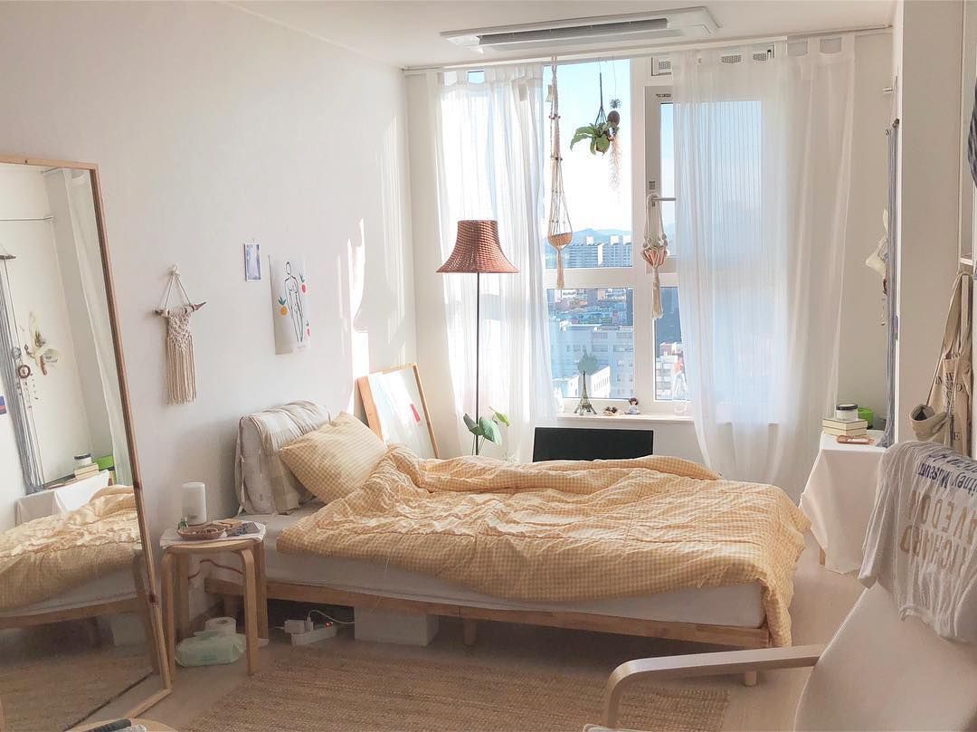 Phòng ngủ phong cách Hàn Quốc có màu sắc tươi sáng 