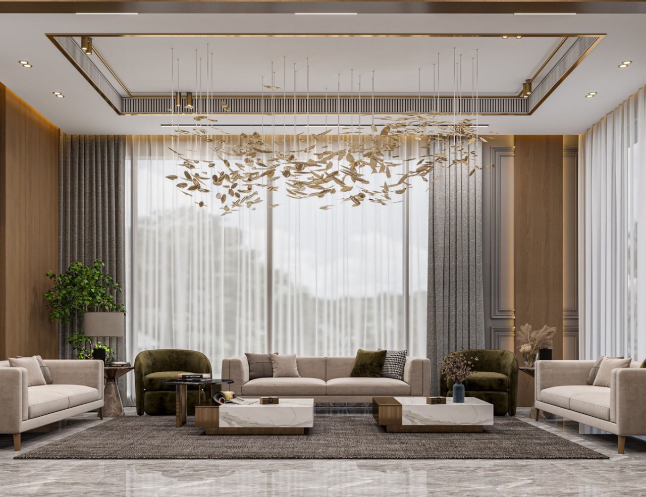 Cách bố trí phòng khách nhỏ đẹp sang trọng chuẩn phong thủy 28 Hình 1: Chọn vị trí cửa phù hợp giúp kích thích và lưu thông vượng khí vào nhà