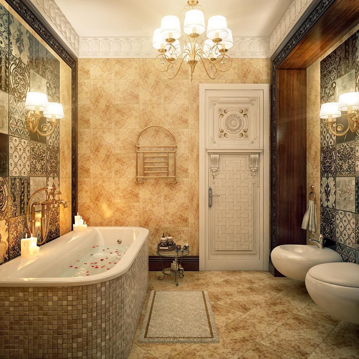 Phòng tắm phong cách cổ điển Châu Âu