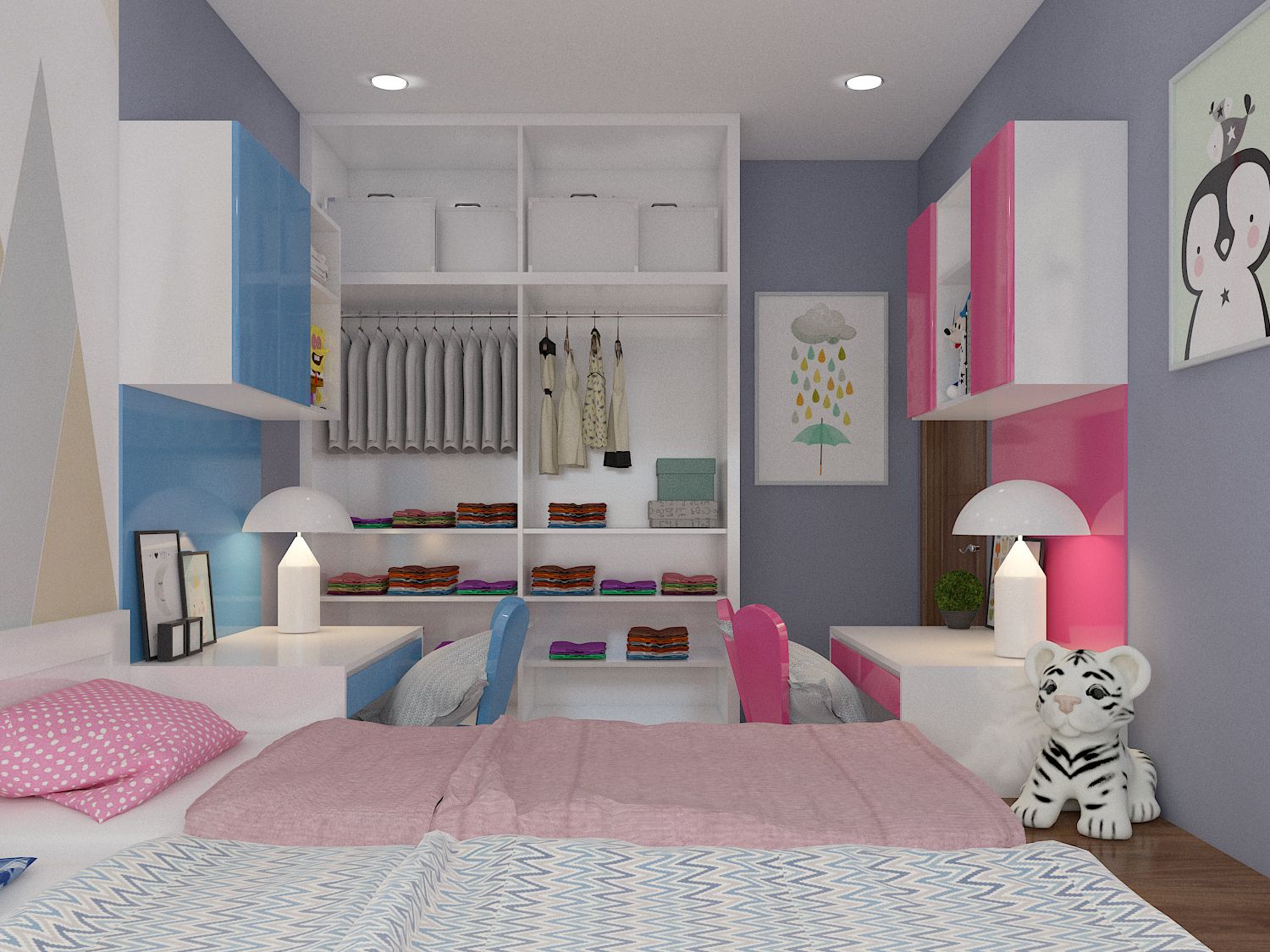 Phòng ngủ phong cách Color Block dành cho trẻ em