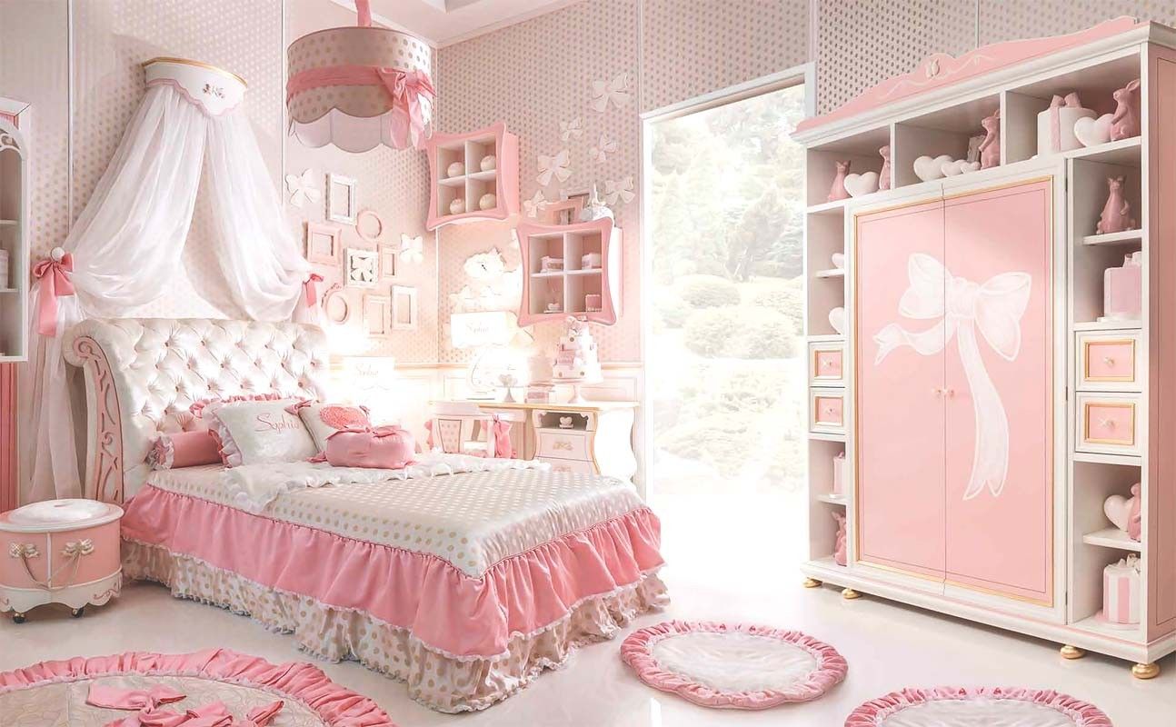 Giường ngủ công chúa là đặc trưng nổi bật trong phòng ngủ công chúa