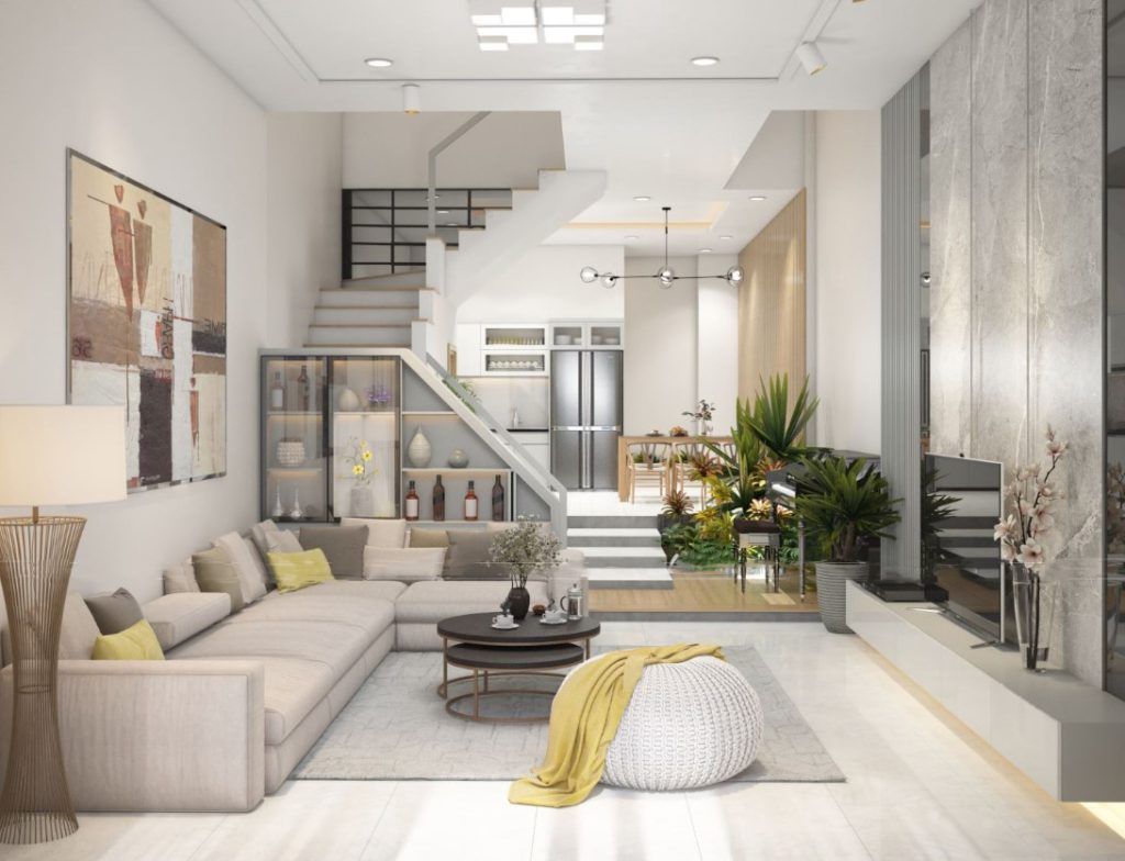 Tủ kệ đa năng làm tăng tính thẩm mỹ và sự sắp xếp thông thoáng cho không gian,