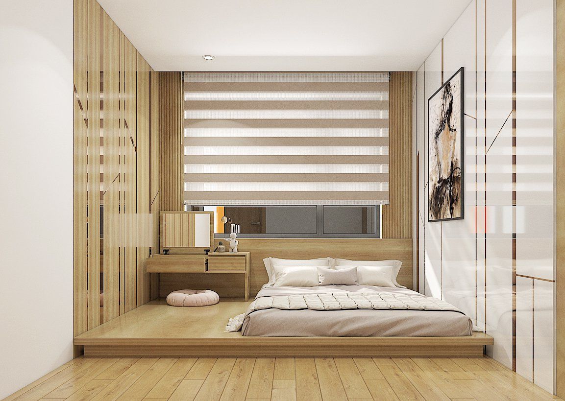 Mẫu phòng ngủ 12m2 mang phong cách hiện đại, tinh giản hết mức nội thất
