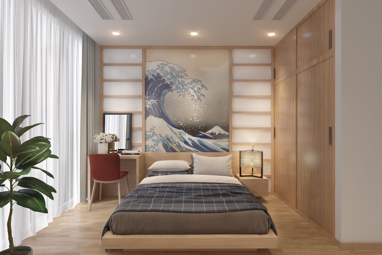 Thiết kế phòng ngủ 13m2 theo phong cách Nhật Bản