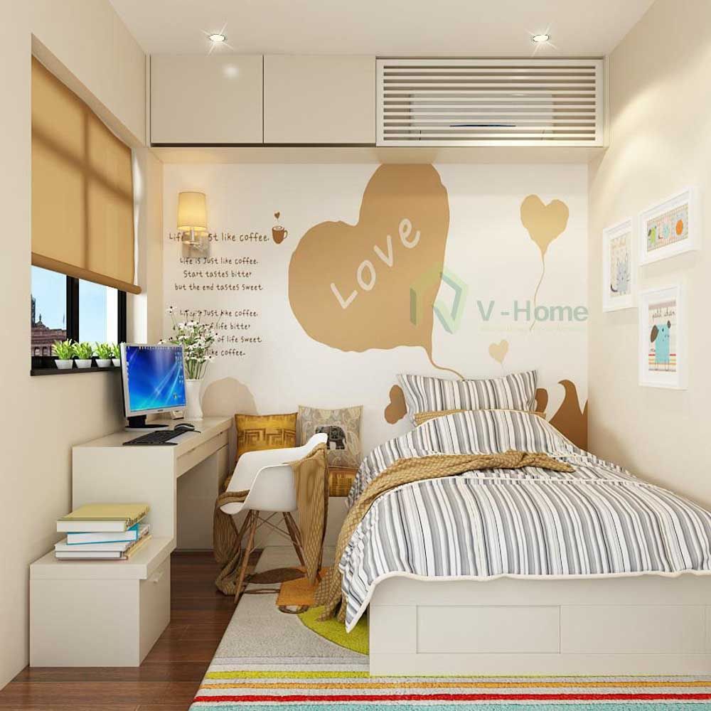 Thiết kế nội thất hợp lý cho phòng ngủ 6m2 trở nên rộng rãi và sâu hơn, tạo cảm giác thêm thoải mái.