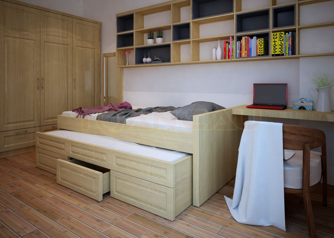 Lựa chọn nội thất nhỏ gọn, đơn giản và thẩm mỹ sẽ làm cho phòng ngủ 6m2 trở nên tiện nghi và tinh tế