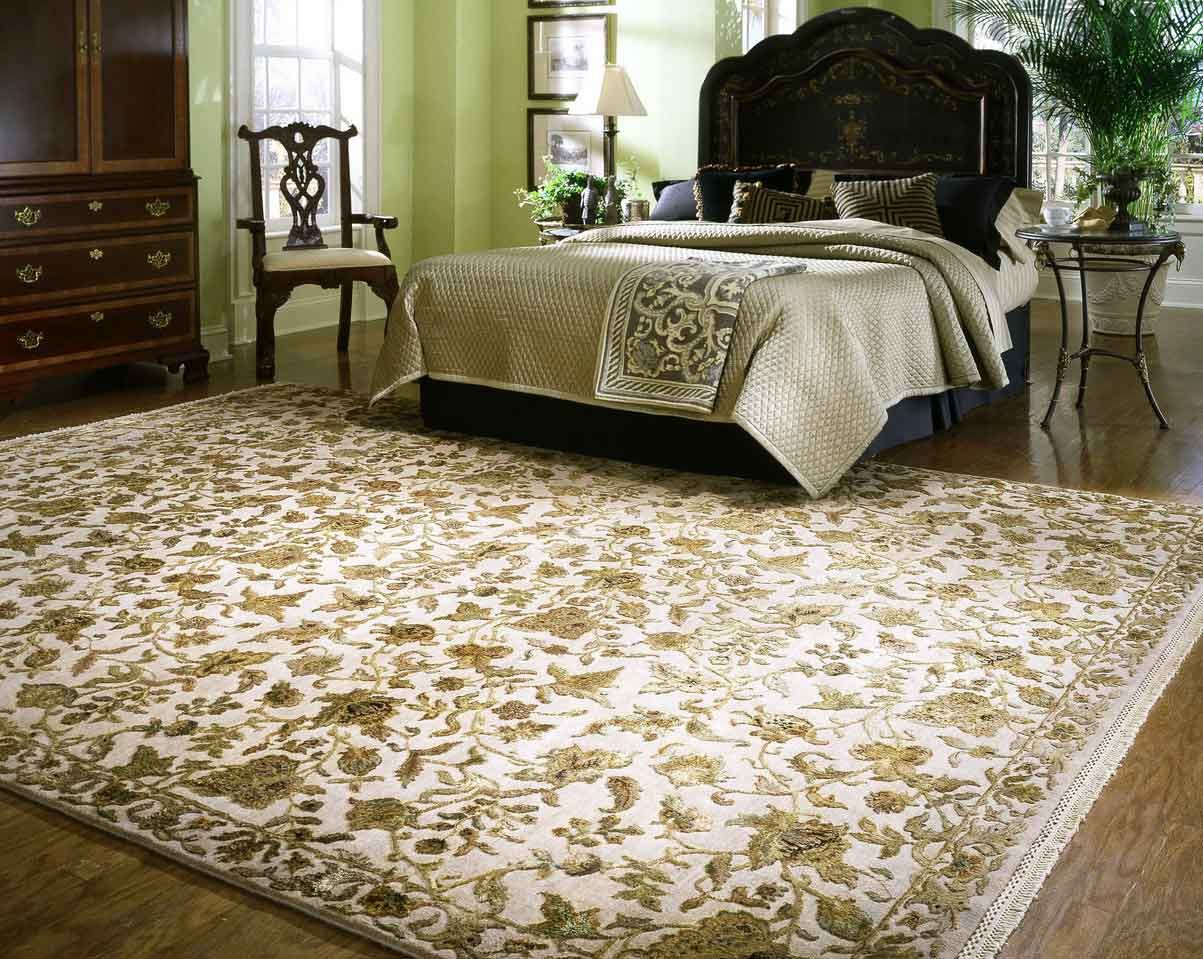 Thảm lót sàn phong cách cổ điển giúp cho phòng ngủ thêm mềm mại ấm áp