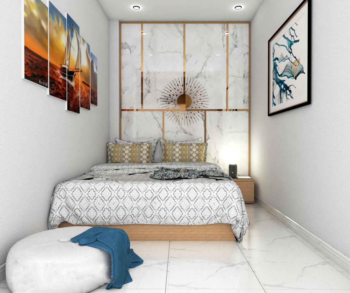 Nội thất gỗ công nghiệp bền đẹp cho phòng ngủ 7m2, phong cách hiện đại