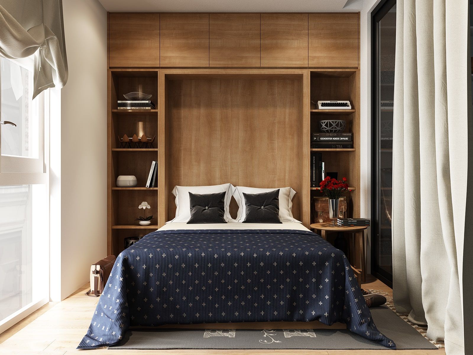 Phòng ngủ 7m2 nhỏ xinh với phong cách thiết kế tối giản