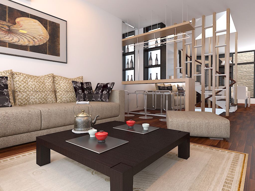 Vách ngăn hiện đại với cấu trúc đơn giản