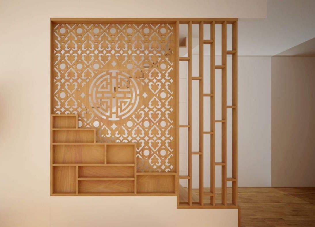 Họa tiết đối xứng của vách ngăn trong phong thủy