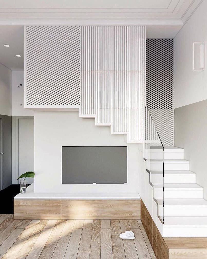 Vách ngăn cầu thang bằng nhựa màu trắng