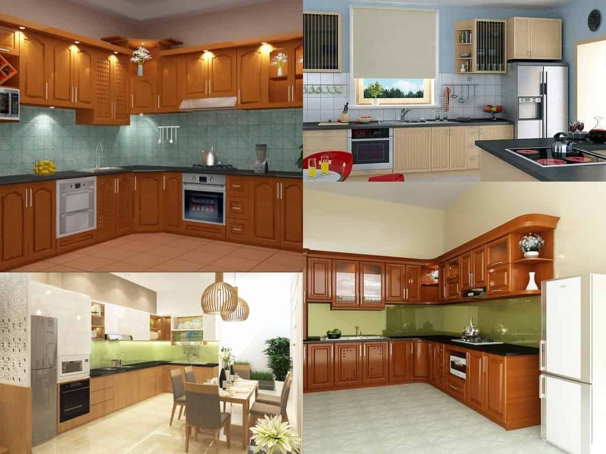 Cải tạo nhà bếp với nội thất gỗ