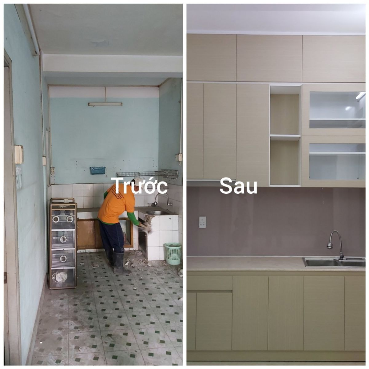 Sự khác biệt giữa trước và sau khi cải tạo nhà bếp