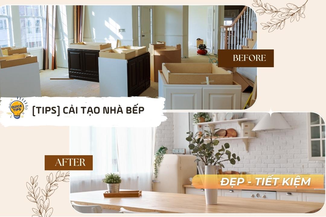 [Mẹo] Cải tạo nhà bếp mới đẹp đơn giản - tiết kiệm chi phí