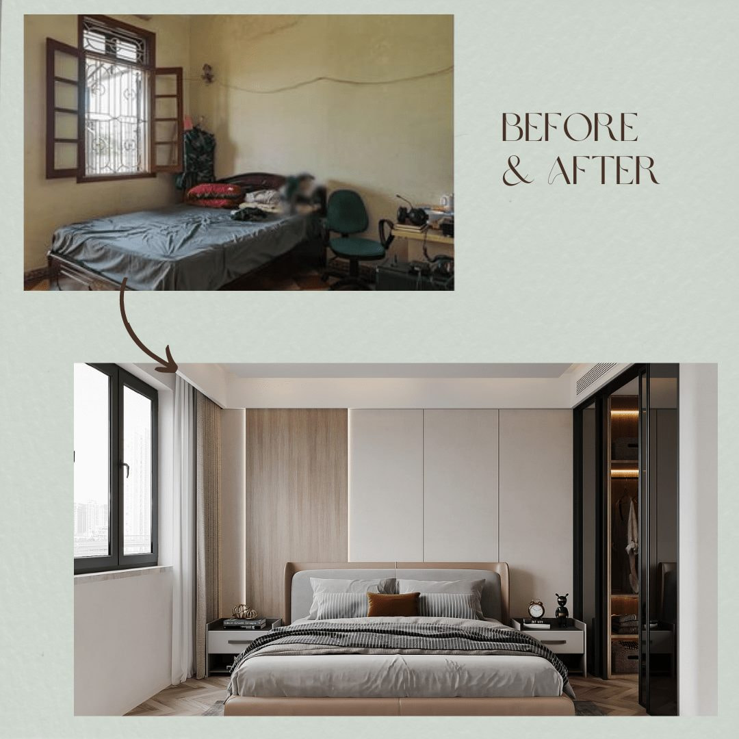 Sự thay đổi trước và sau khi cải tạo phòng ngủ