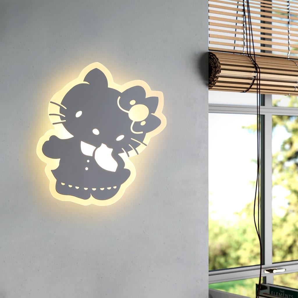 Đèn trang trí dán tường họa tiết hello kitty bắt mắt