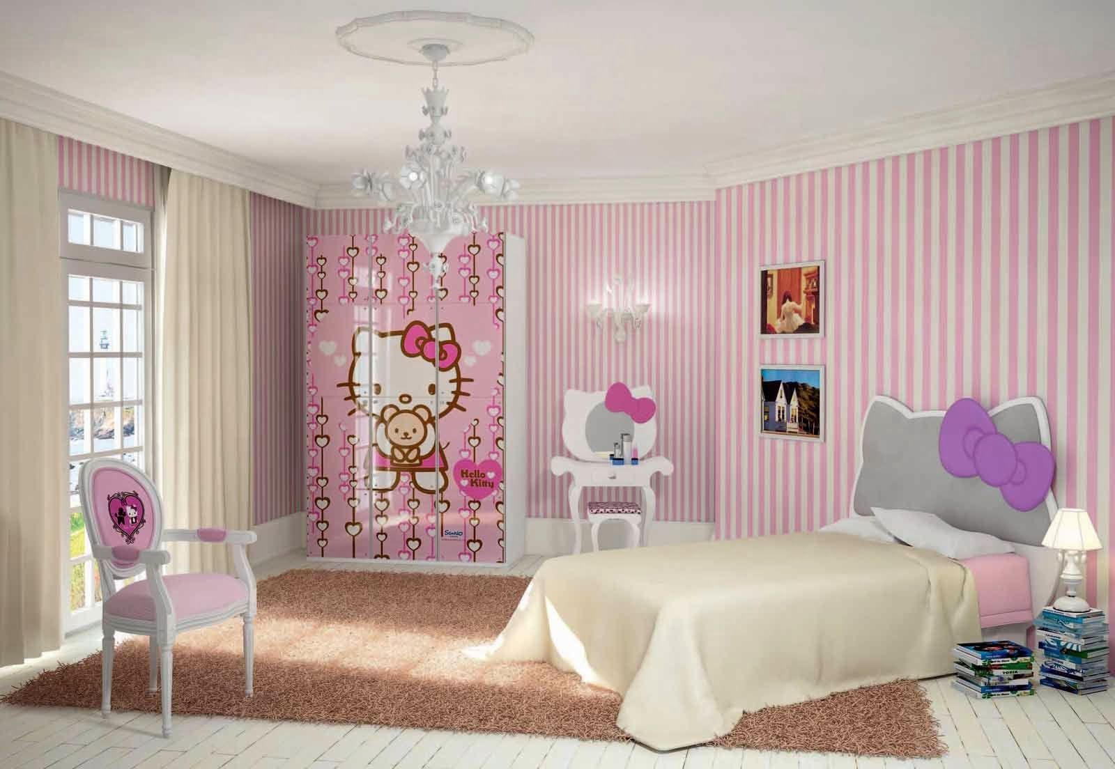 Gương và bàn trang điểm theo phong cách Hello Kitty