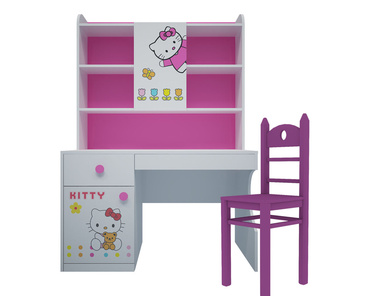Góc học tập phong cách Hello Kitty