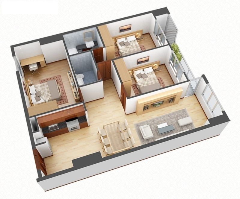 Những lưu ý nên biết khi thiết kế nội thất căn hộ chung cư 3 phòng ngủ
