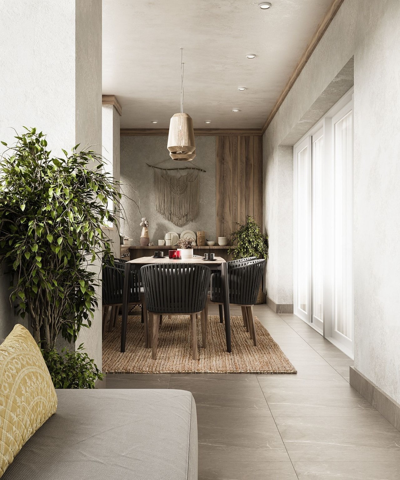 Thiết kế ban công nhà phố làm khu vực ăn uống cho gia chủ