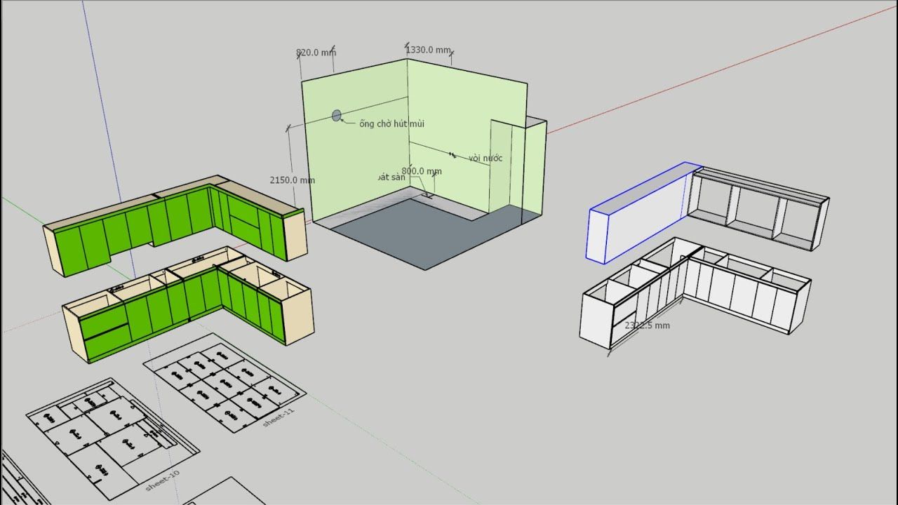 Tủ bếp chữ L giúp tận dụng không gian ở những góc chết, ít được sử dụng trong căn nhà