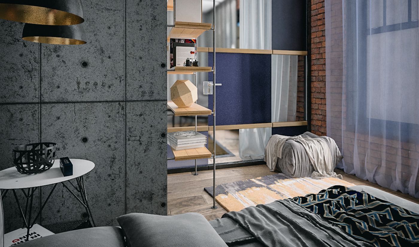 6 Ý tưởng thiết kế căn hộ cho người độc thân cực đẹp - tiết kiệm 47 Phòng ngủ cũng được trang bị chiếc tivi cho gia chủ thư giãn