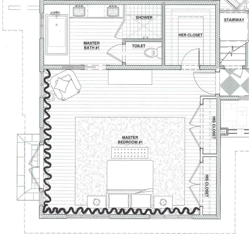 Hình 9: Mẫu thiết kế phòng ngủ có toilet phù hợp cho nhà ống