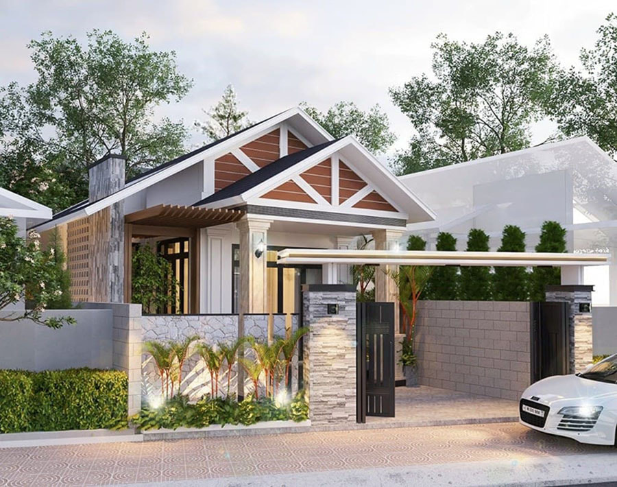 Nhà cấp 4 mái Thái lợp tôn