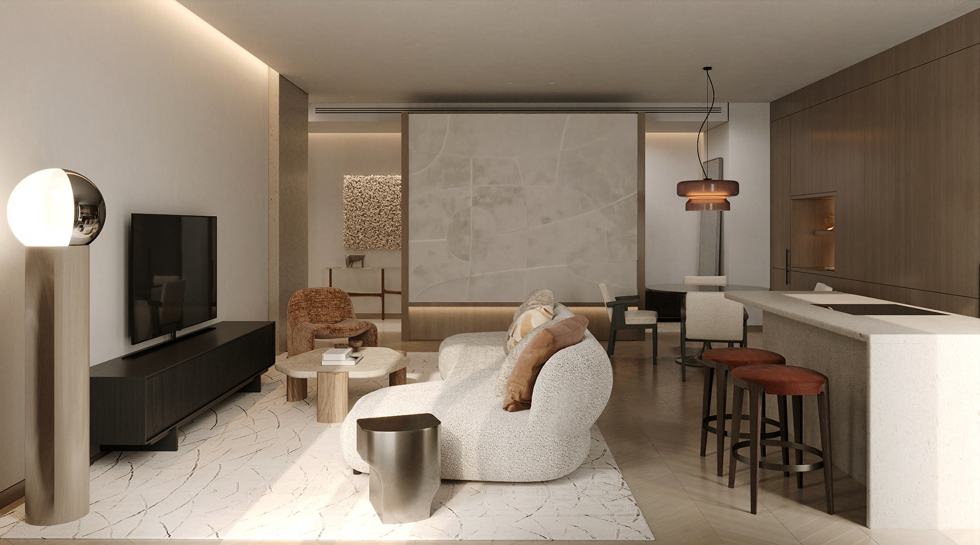 Trang trí phòng khách với kệ tivi đơn giản