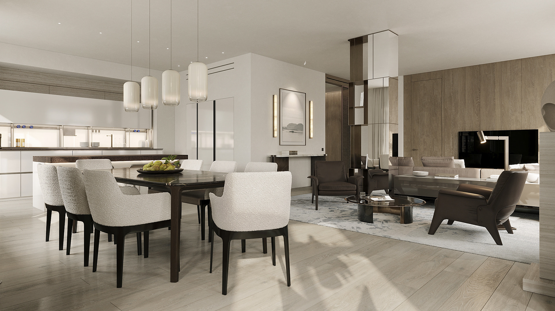 Đặt bàn ăn gần khu vực bếp để nấu nướng thuận tiện