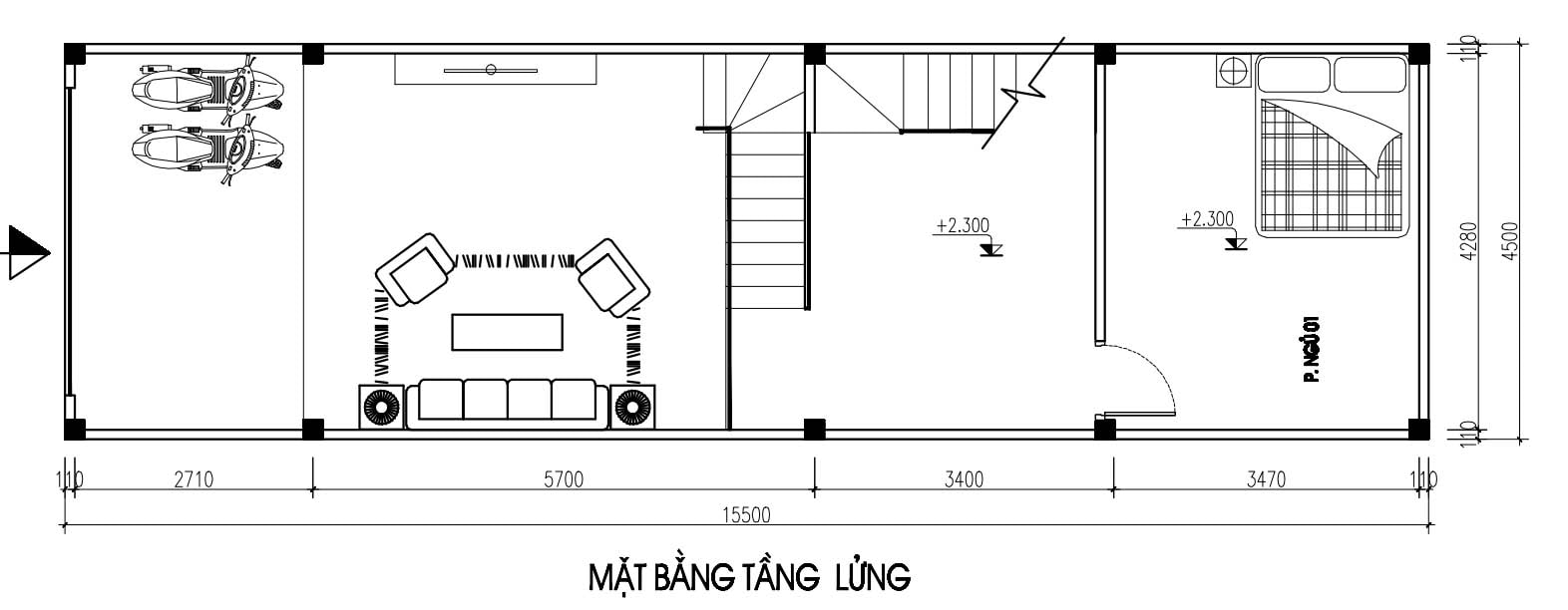 Mặt bằng tầng lửa cho nhà ống