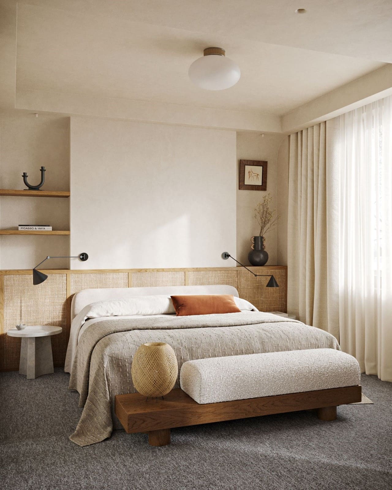 Phòng ngủ có cửa sổ lớn thoáng mát